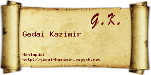 Gedai Kazimir névjegykártya